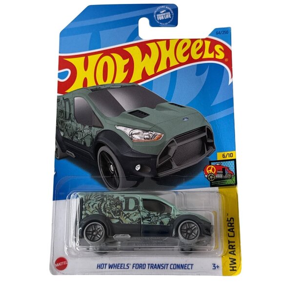 Hot Wheels Ford Transit Connect Green Tiger Art Cars 2021 Diecast 1:64 - Picture 1 of 7
